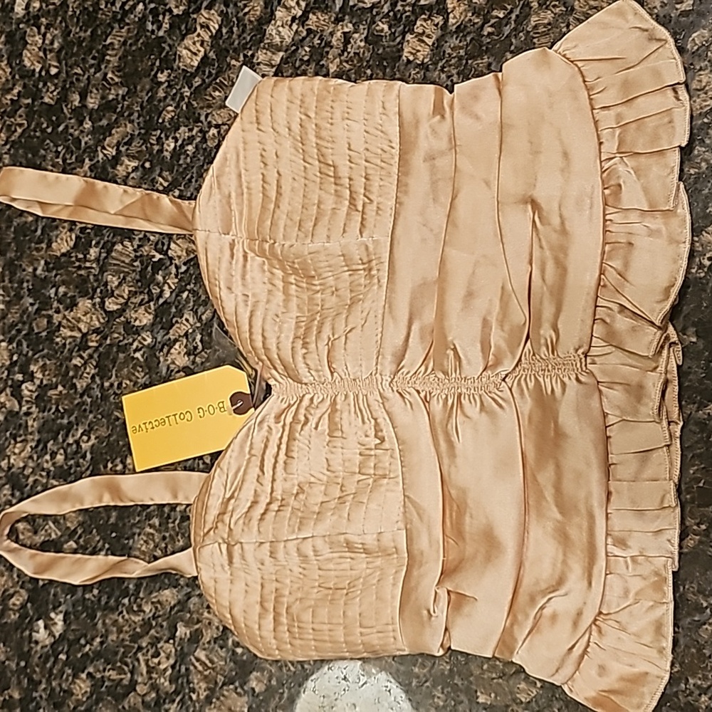 BOG COLLECTIVE S SEXY HALTER TOP RUFFLE BOTTOM BRA CORSET